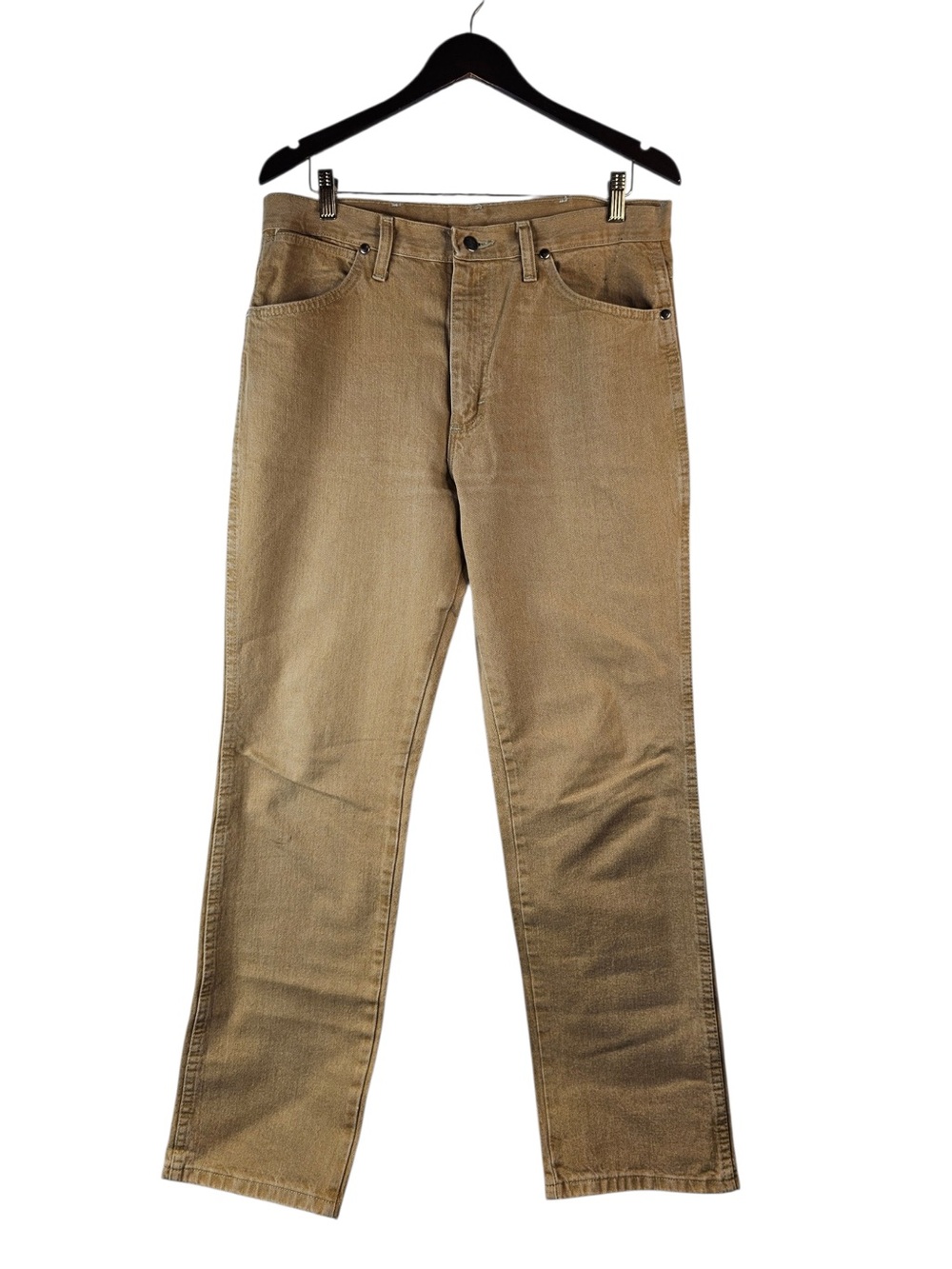Wrangler H33SETN Mens Cowboy Cut Tan Heavyweight Cotton Jeans 33x32